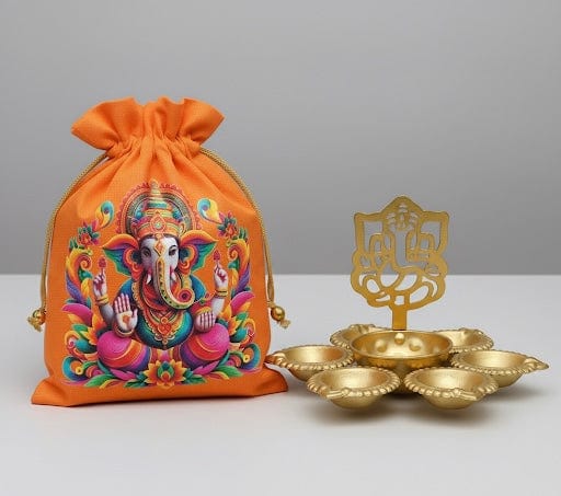 120 Rs each combo on buying 25+ combo's / WhatsApp at 8619550223 to order 🔥 diwali hampers 1 combo Gift 🎁 combo for Diwali, Ganesh Chaturthi, Navratri, Puja or weddings / combo of ganeshji potli and Ganeshji metal urli
