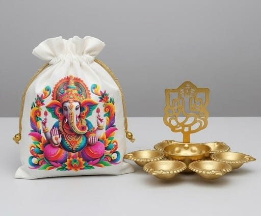 120 Rs each combo on buying 25+ combo's / WhatsApp at 8619550223 to order 🔥 diwali hampers 1 combo Gift 🎁 combo for Diwali, Ganesh Chaturthi, Navratri, Puja or weddings / combo of ganeshji potli and Ganeshji metal urli