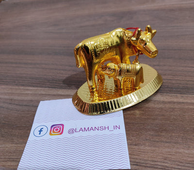 120 Rs each on buying 🏷150 qty | Call 📞 at 8619550223 Kamdhenu Cow and Calf Showpiece Pack of 100 Golden Kamdhenu Cow with Calf Idols for Return Gifts 🎁