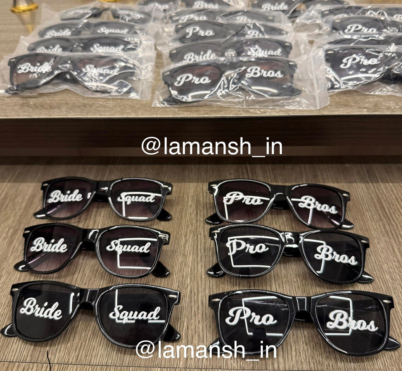 120 Rs each on buying 25+ pcs / WhatsApp at 8619550223 to order 🏷️ Sunglasses Wedding sunglasses 😎🕶️ for barati's guests / PRO BROS & Bride Squad goggles for welcome barat swagat