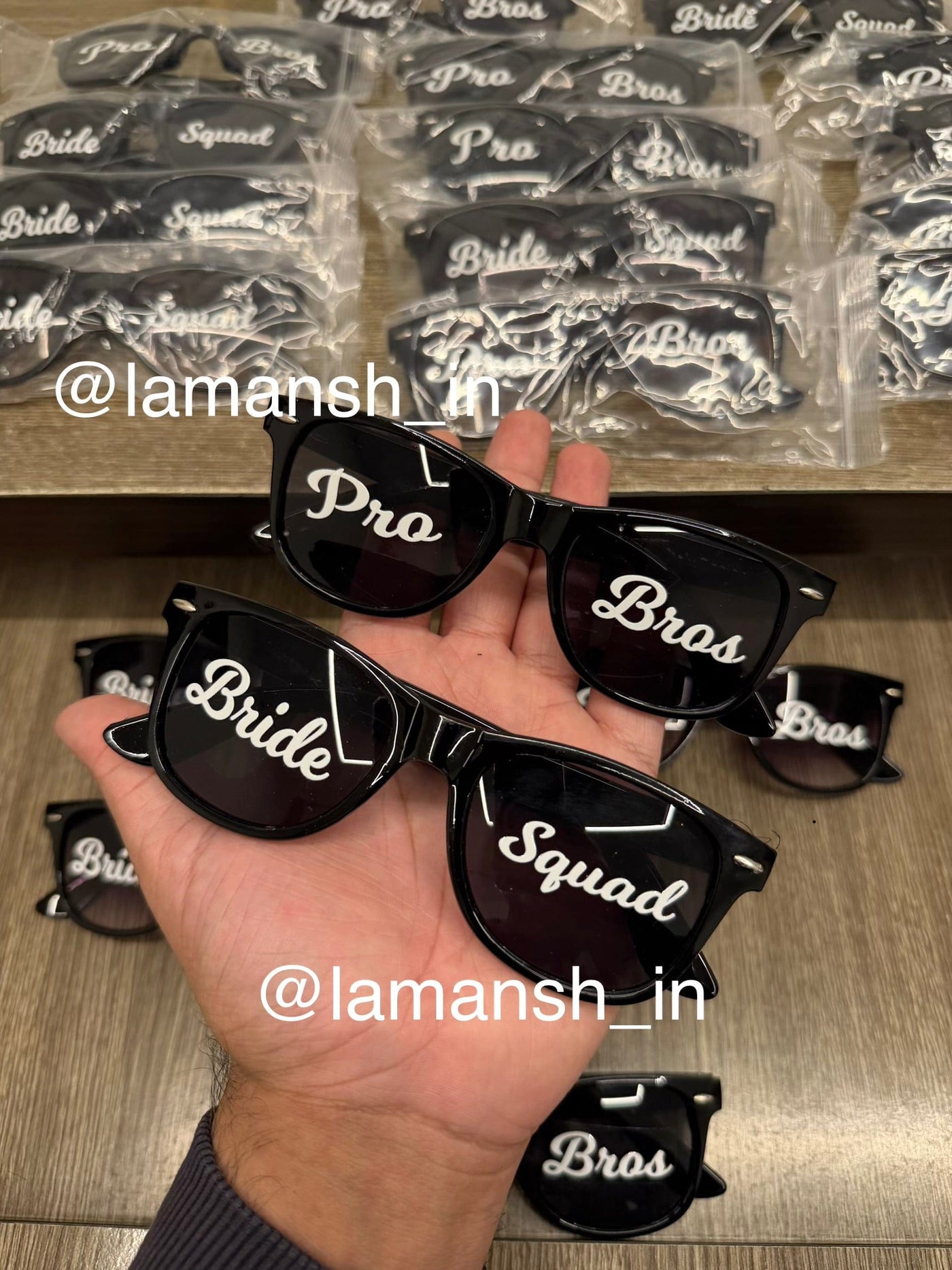 120 Rs each on buying 25+ pcs / WhatsApp at 8619550223 to order 🏷️ Sunglasses Wedding sunglasses 😎🕶️ for barati's guests / PRO BROS & Bride Squad goggles for welcome barat swagat