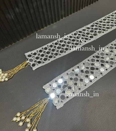 120 Rs each on buying 35+ pcs / WhatsApp at 8619550223 to order 🔥 Barati Swagat mala 1 LAMANSH Mirror work fabric Guests Welcome Barati Swagat Mala / Dupatta / Stole / Patka's For Weddings