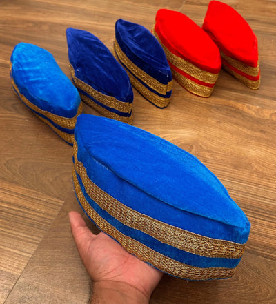 120 Rs each on buying 35+ pcs / WhatsApp at 8619550223 to order 🔥 safa pagdi Pack of 1 Anarkali cap with feather/velvet qawwalli topi for men and women/sufi cap for dance performance kitty party wedding theme qawalli mughal themee