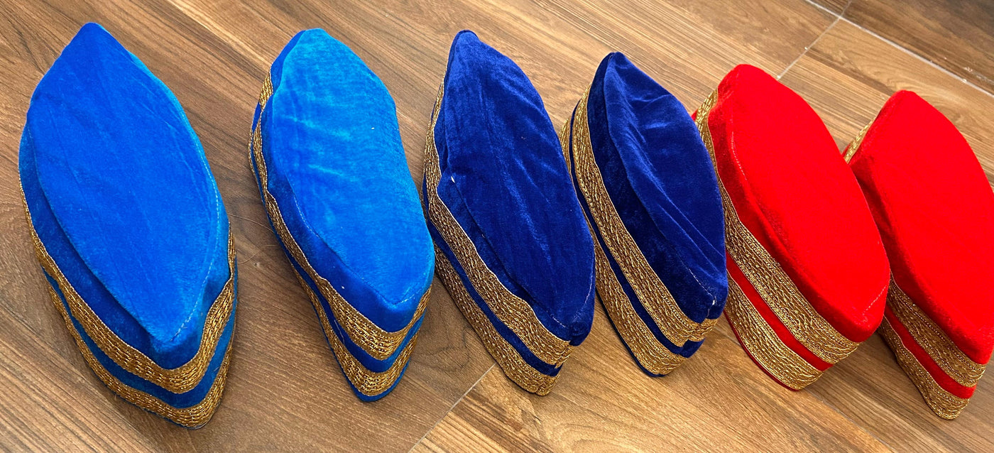 120 Rs each on buying 35+ pcs / WhatsApp at 8619550223 to order 🔥 safa pagdi Pack of 1 Anarkali cap with feather/velvet qawwalli topi for men and women/sufi cap for dance performance kitty party wedding theme qawalli mughal themee