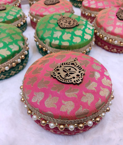 120 Rs each on Purchasing in bulk 📱at 8619550223 steel gift box LAMANSH® (5 inch) Stainless Steel Designer Ladoo Box for Return Gifting 🎁 | Gift Boxes with durga mata mdf cutout for Wedding Pooja Return Gifting & Favours