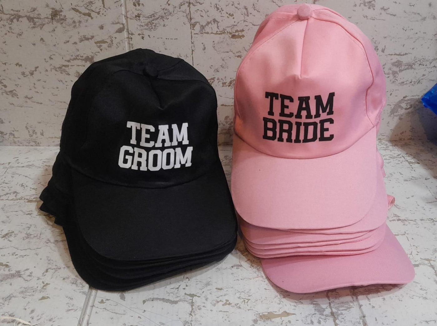 125 Rs each on buying 25+ pcs / WhatsApp at 8619550223 to order 🏷️ wedding caps Wedding Caps 🧢 for barati's guests / TEAM GROOM & TEAM BRIDE caps for welcome barat swagat