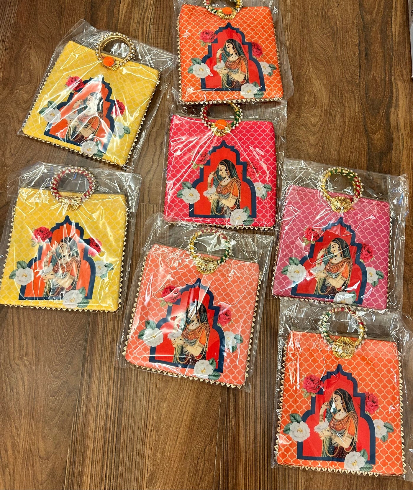 125 Rs each on buying 🏷in bulk | Call 📞 at 8619550223 gift hand bag LAMANSH Rani Print Return Gifts 🎁 bags with gota chudi handle | Rajasthani royal Princess Rajpuri Girl Print Hand Bags for Wedding favors & Puja , Festival ceremony 🕉️ guests