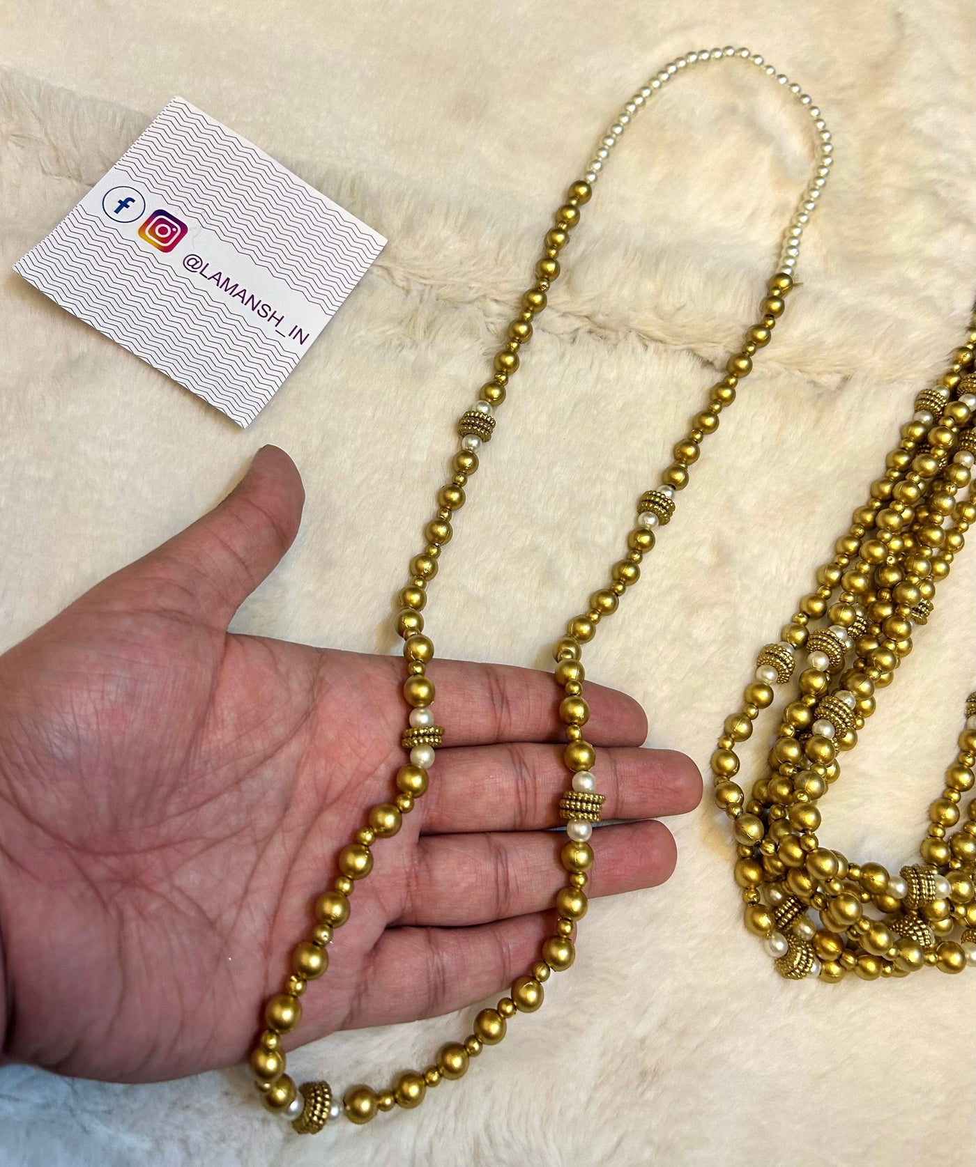 13 Rs each on buying in bulk / WhatsApp at 8619550223 Barati Swagat mala LAMANSH under budget Designer Golden welcome Barati swagat moti mala for guests and barati's