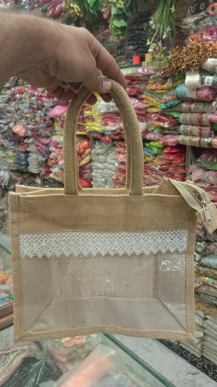 LAMANSH Transparent Fancy Jute bags for wedding return gifts 🎁 10*12*4 inch size (video attached)