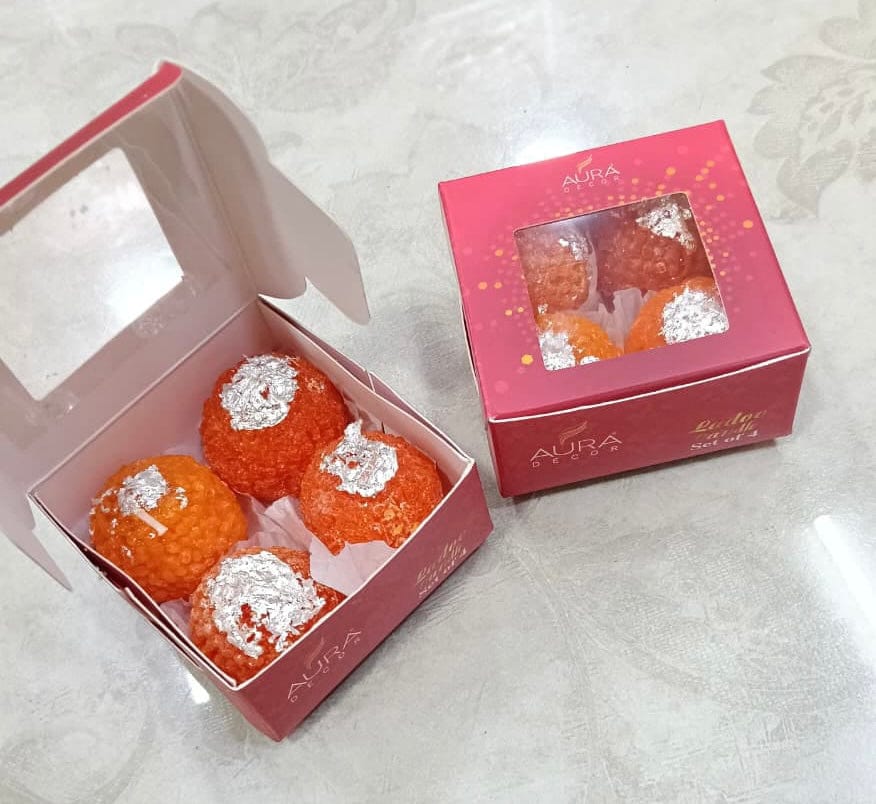135 rs each on buying 50 pcs / WhatsApp at 8619550223 to order 🔥 Diwali gift combo Motichoor ladoo Wax candle 🕯️for Diwali Festival Return gifts 🎁 (Set of 4)
