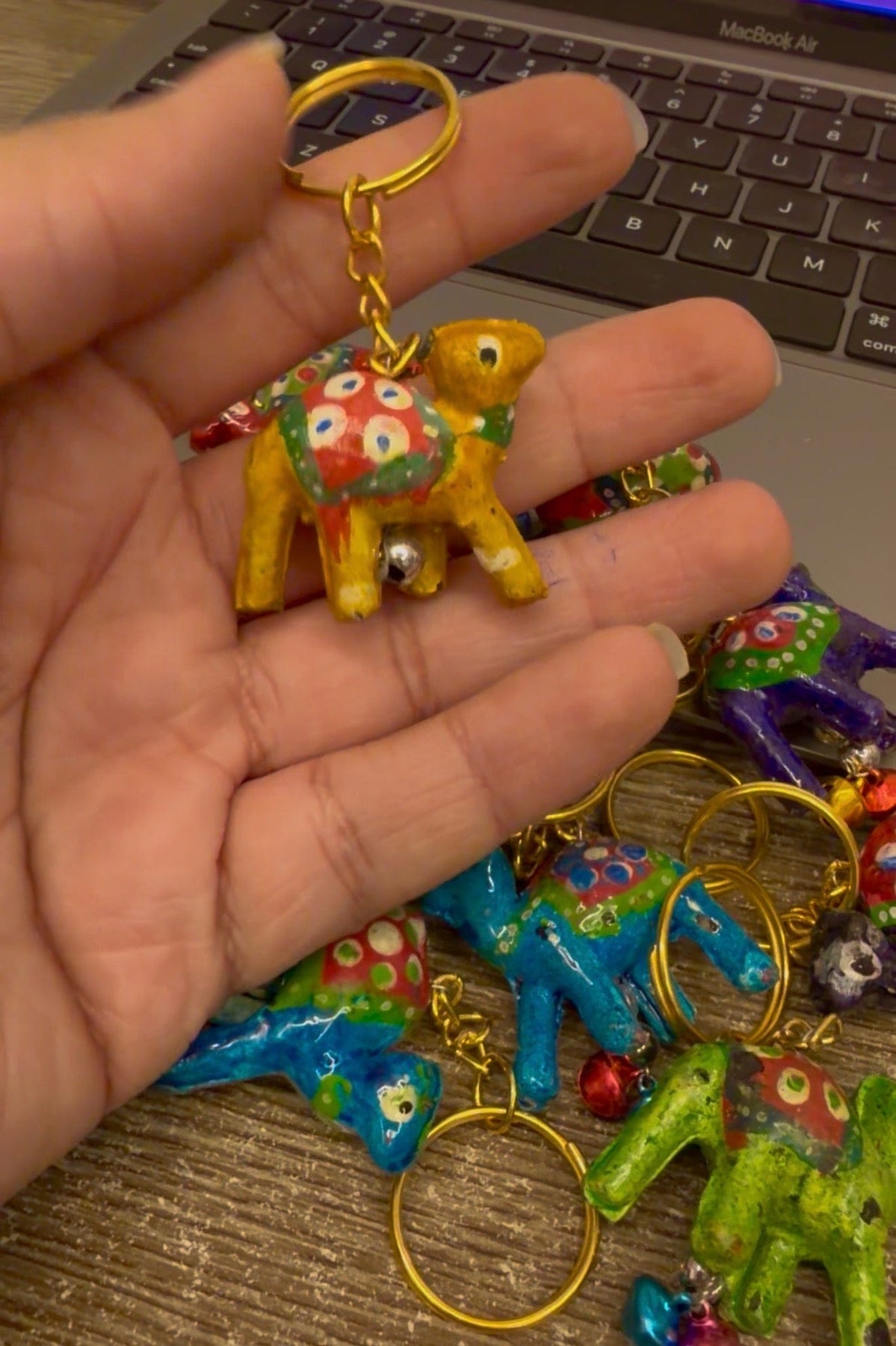 Camel Keys Pack of 12 Handcrafted Beautiful wooden painted camel 🐪🐫 Key Chain for ...