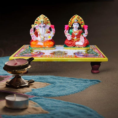 150 Rs each on buying 25 pcs / WhatsApp at 8619550223 to order 🔥 Chowki Ganesh ji 1 LAMANSH Marble Painted Laxmi Ganeshji Placed on Chowki /Marble Chowki Laxmi Ganesh for Diwali Navratri Pooja 🕉 return gifting