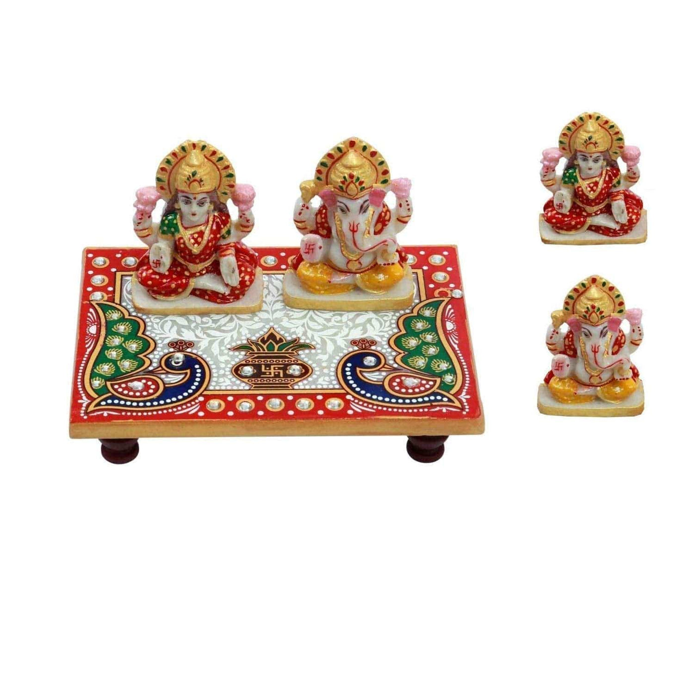 150 Rs each on buying 25 pcs / WhatsApp at 8619550223 to order 🔥 Chowki Ganesh ji 1 LAMANSH Marble Painted Laxmi Ganeshji Placed on Chowki /Marble Chowki Laxmi Ganesh for Diwali Navratri Pooja 🕉 return gifting