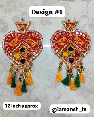 150 Rs pair on buying 20+ pairs / WhatsApp at 8619550223 to order 🔥 shubh labh Rajasthani Decorative Shubh Labh Hangings for Navratri & Diwali Decor | Hangings for door entrance in festivals / Favors return gifts 🎁 for guests in pooja ceremony