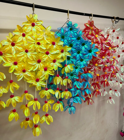 160 Rs each hanging on buying 20+ pcs / WhatsApp at 8619550223 to order 🔥 decor hanging Decorative Artificial flowers hangings for event decor / Haldi Mehendi festival event decor hangings