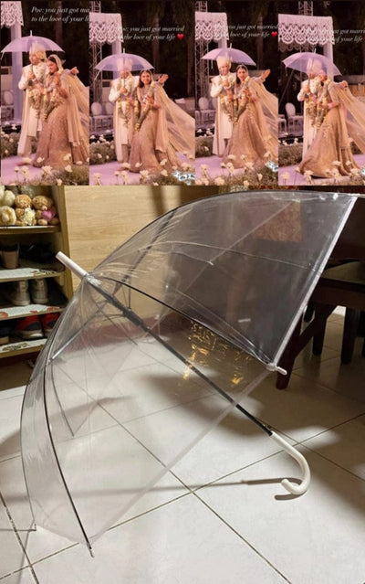 160 RS Per pc ON BUYING 🏷IN BULK umbrella LAMANSH Transparent PVC Decorative Umbrella for Wedding & Party Backdrop Ceiling Decoration