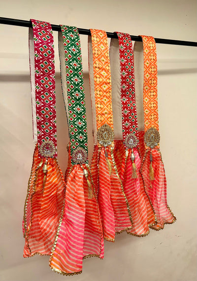 165 rs each on buying 50+ pcs / WhatsApp at 8619550223 to order 🏷️ guests welcome stoles LAMANSH Fabric Welcome Stoles for Wedding Guests Barati | Patola Lahariya Gota Work Swagat Dupatta's for Gents & Female Guests