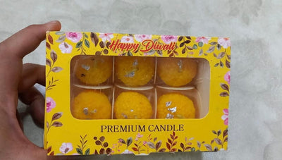 175 rs box on buying 25+ boxes / WhatsApp at 8619550223 to order 🔥 Diwali gift combo Motichoor ladoo Wax candles🕯️for Diwali Festival Return gifts 🎁 (Set of 6, video attached)