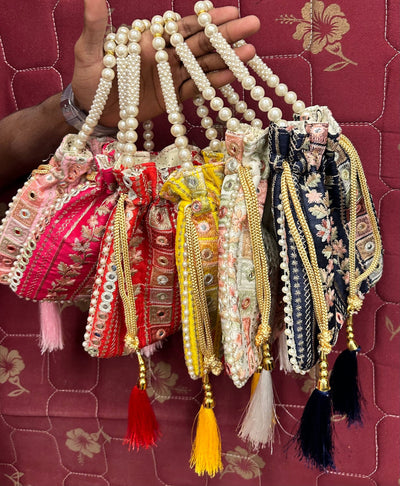 180 Rs each on buying 🏷30+ qty | Call 📞 at 8619550223 Women's Potli Bag LAMANSH Designer Potli bags for wedding return gifts 🎁 / Beautiful Embroidered Potli gift bags for haldi mehendi sangeet favors for bridesmaids