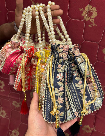 180 Rs each on buying 🏷30+ qty | Call 📞 at 8619550223 Women's Potli Bag LAMANSH Designer Potli bags for wedding return gifts 🎁 / Beautiful Embroidered Potli gift bags for haldi mehendi sangeet favors for bridesmaids