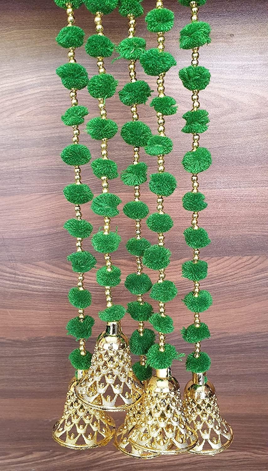 20 RS EACH HANGING ON BUYING 200+ HANGINGS / WHATSAPP AT 8619550223 TO ORDER 🛒 pom pom hangings LAMANSH Pack of 50 Pom pom hangings with bells 🔔 for haldi mehendi wedding decoration