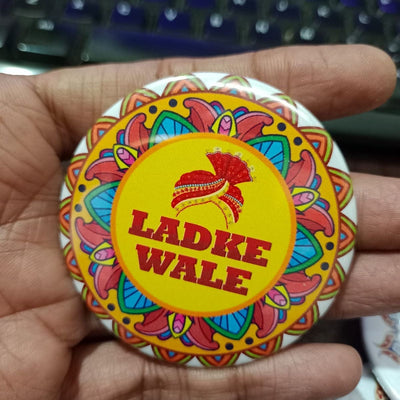 20 Rs each on buying 200+ qty / WhatsApp at 8619550223 wedding badges LAMANSH® LADKEWALE Badges for Wedding Guests / Wedding brooches for groom side Guests