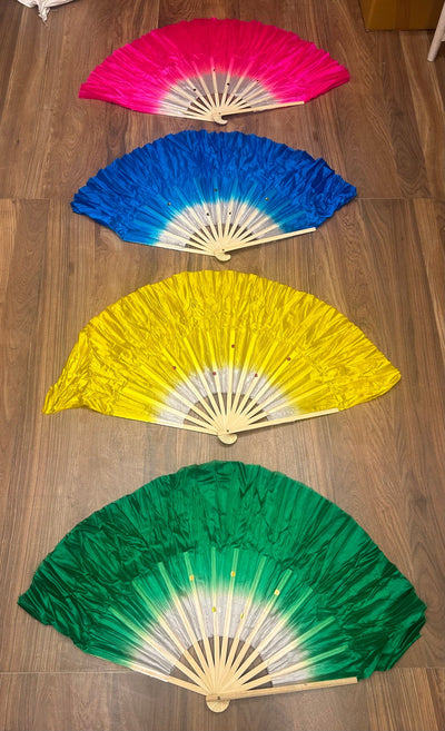200 Rs each on buying 25+ pcs / WhatsApp at 8619550223 to order 🔥 Hand Fans Big size Wooden Fabric Folding hand fans for wedding favours 🎁 and dance props