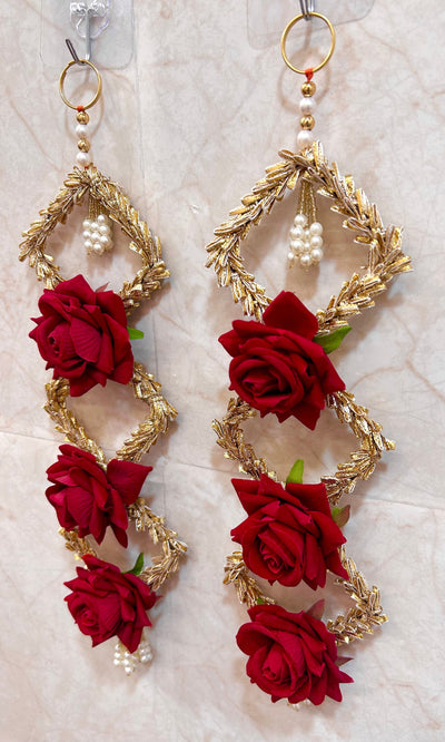 200 Rs pair on buying 25+ pairs | Whatsapp at 8619550223 lotus hanging LAMANSH 15 inch Gota Rose Decorative Hangings for Diwali , Navratri , Wedding & Festive Decor & Return Gifts 🎁