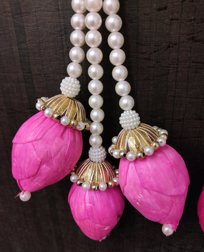220 Rs per pair on buying 25+ pairs of hangings lotus hanging LAMANSH Decorative Lotus Hangings attached to Pink Lotus Buds | Hangings for Diwali , Navratri , Festival Decor & Return Gifts 🎁