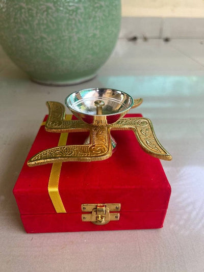 225 Rs set on buying 25 pcs / WhatsApp at 8619550223 to order 🔥 silver bowl sets 1 German silver gold Swastik diya set for festival return gifts 🎁 / Wedding and Navratri return gifts