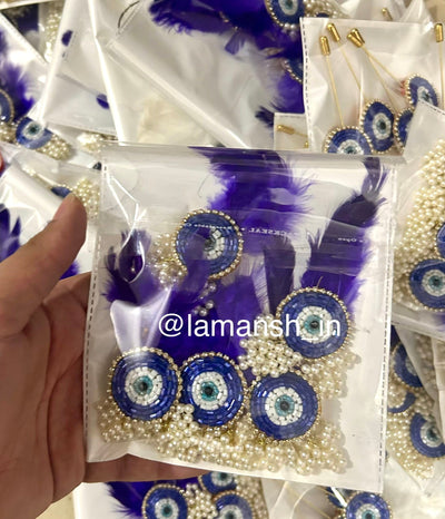 25 rs each on buying 100+ pcs | WhatsApp at 8619550223 Broaches 1 Evil eye 🧿 brooches pins for welcoming guests / Barati swagat items for weddings , pooja ceremony