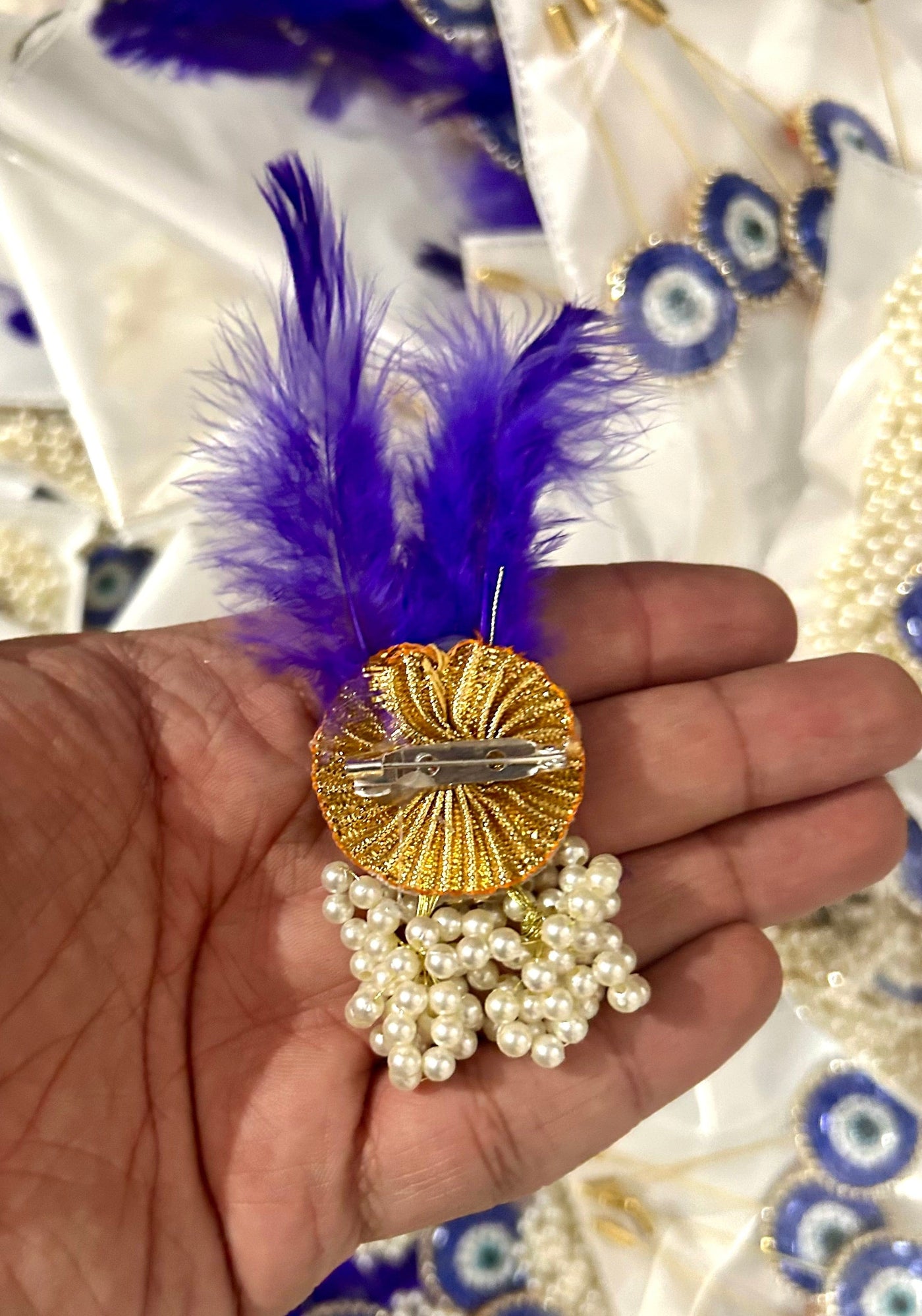 25 rs each on buying 100+ pcs | WhatsApp at 8619550223 Broaches 1 Evil eye 🧿 brooches pins for welcoming guests / Barati swagat items for weddings , pooja ceremony