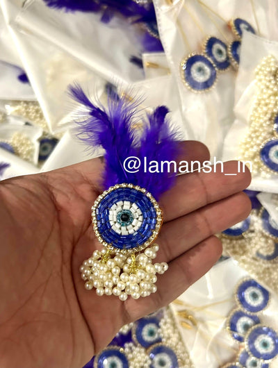25 rs each on buying 100+ pcs | WhatsApp at 8619550223 Broaches 1 Evil eye 🧿 brooches pins for welcoming guests / Barati swagat items for weddings , pooja ceremony