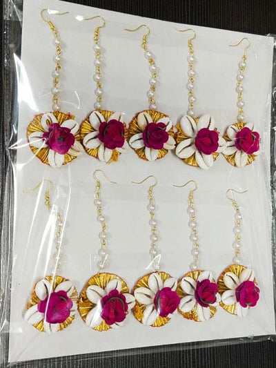 25 rs each on buying 100+ pcs | WhatsApp at 8619550223 Floral 🌺 Giveaways LAMANSH Shells Floral Maangtika's for haldi mehendi favors giveaways for bridesmaids (Pack of 10)