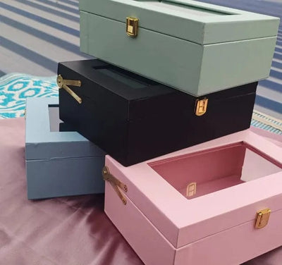 280 Rs each Trunk on purchasing 50+ qty 🏷️ Trunk box with window LAMANSH® Acrylic Window Trunk box for making Return Gift 🎁 hampers in wedding & party's