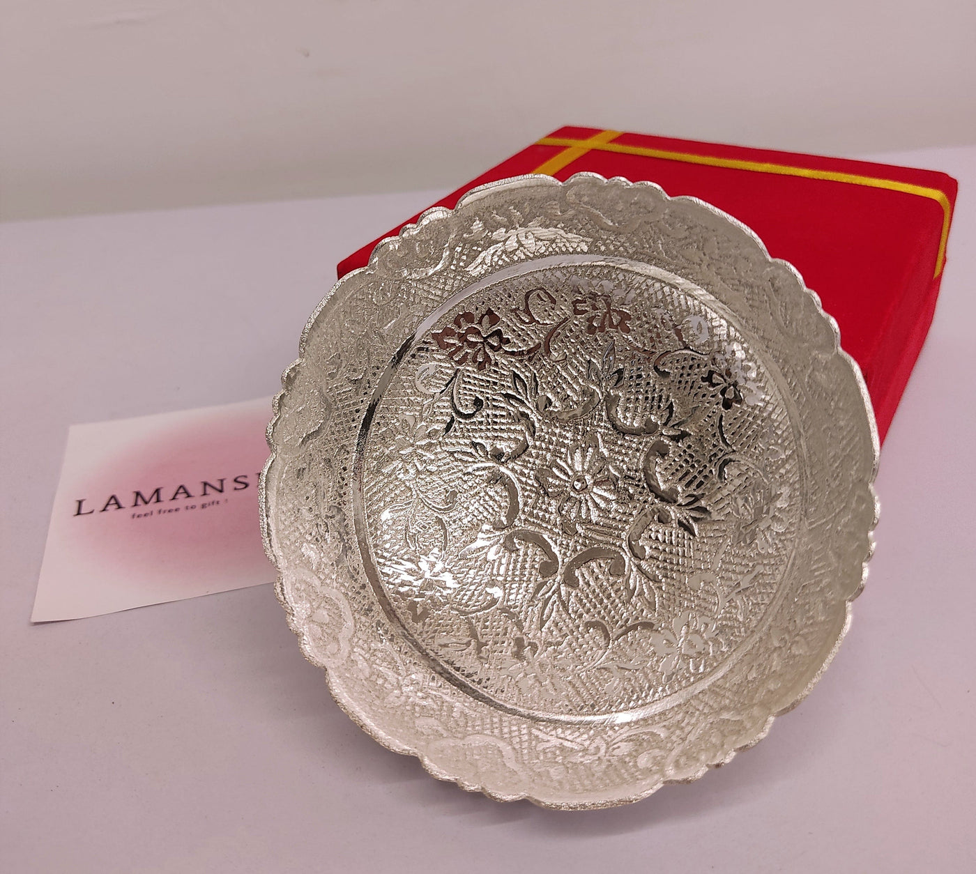 280 Rs per set🏷on ordering in bulk | Call 📞 at 8619550223 Sliver Bowl set LAMANSH® German Silver Plated Bowl set for Return Gifting 🎁 | Heavy Brass Bowls for wedding favors (100 grams each box)