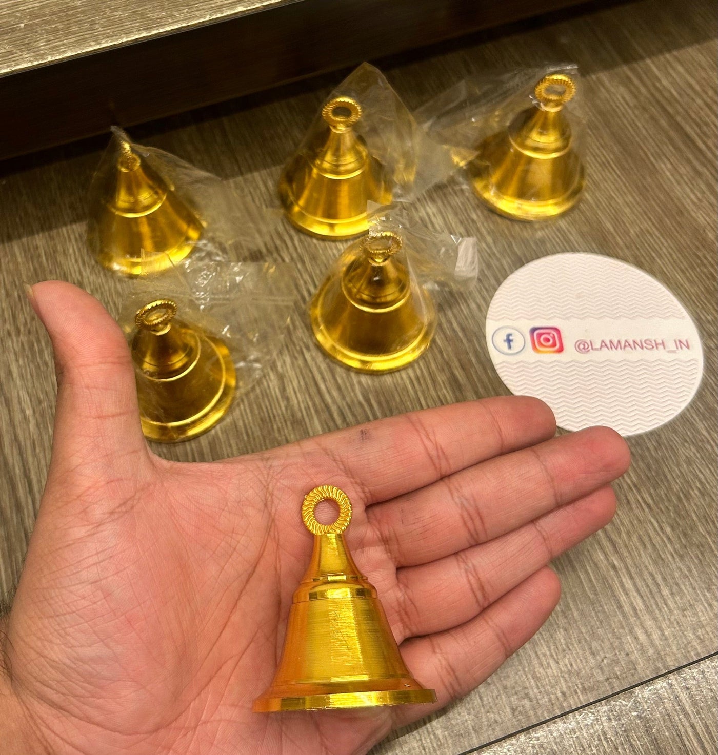 30 Rs each on buying 100+ pcs / WhatsApp at 8619550223 to order bells for couple welcome 1 LAMANSH Golden Plated Bells 🔔 for welcoming couple's in wedding | Pooja Bells 🔔 for wedding guests