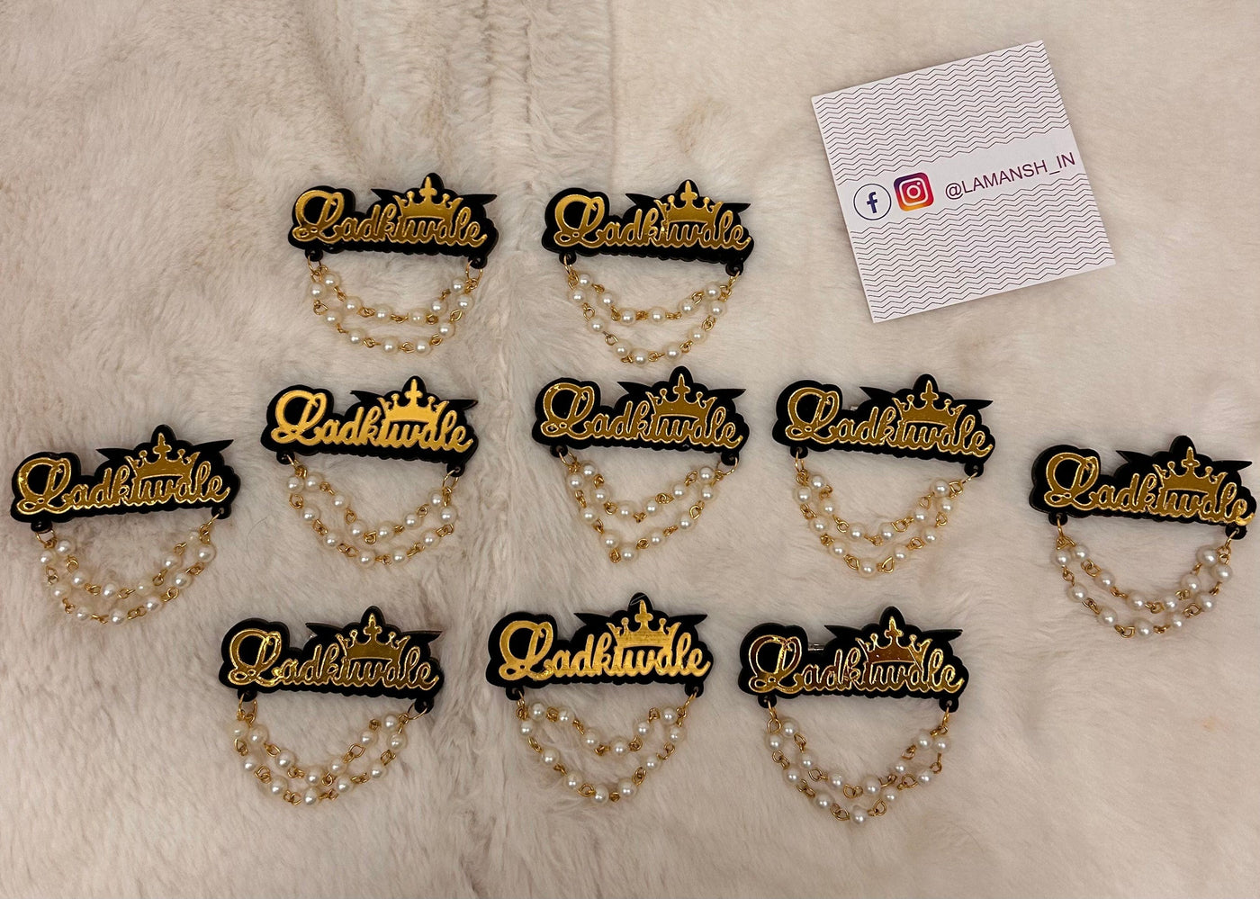 30 Rs per pc ON BUYING 🏷IN BULK Broaches LAMANSH® Ladkiwale Brooches for Barati swagat in wedding / Quirky Brooches for Guests in Shaadi🎉