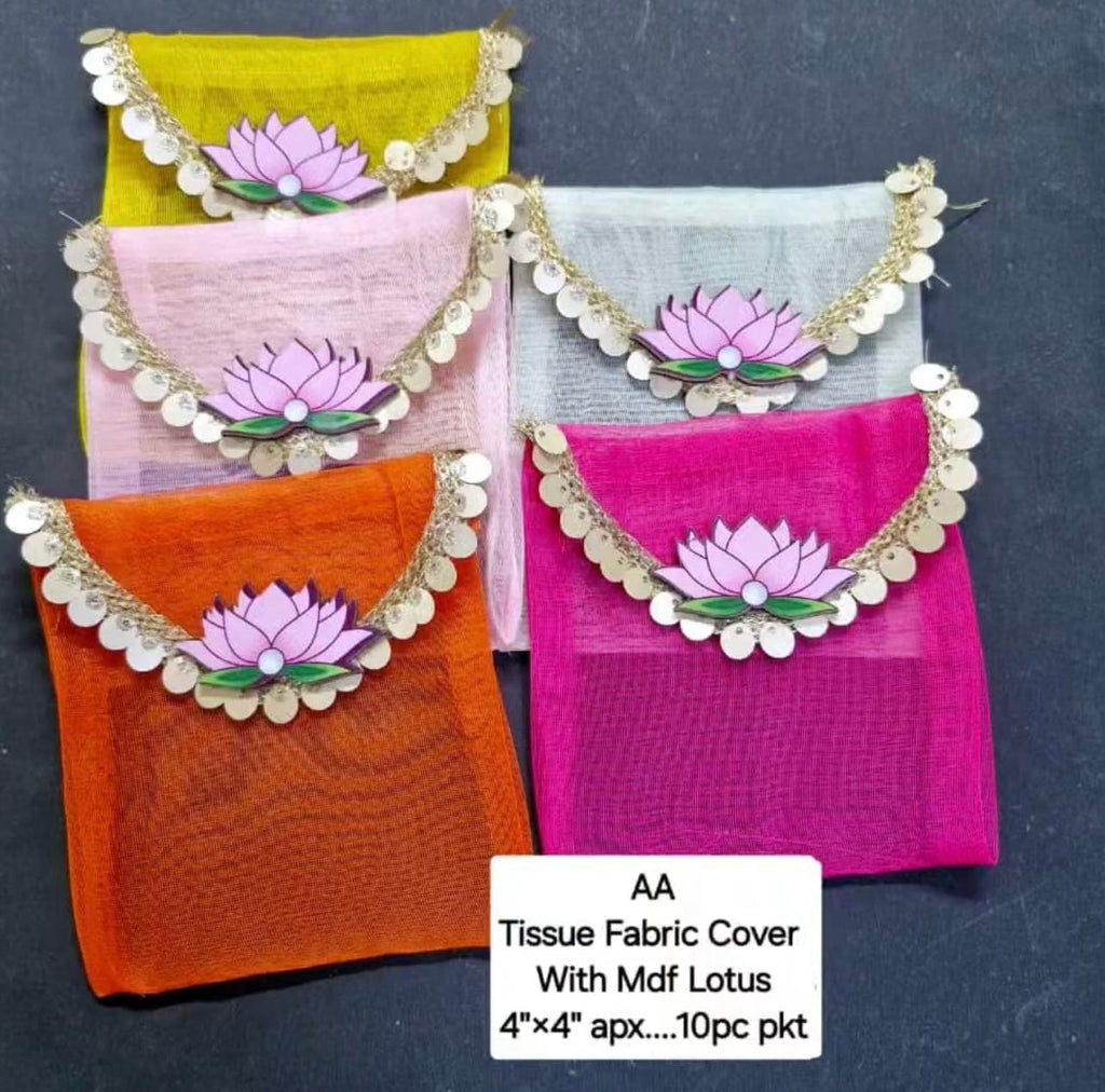 Organza Envelopes Pouch with lotus for giveaways and wedding