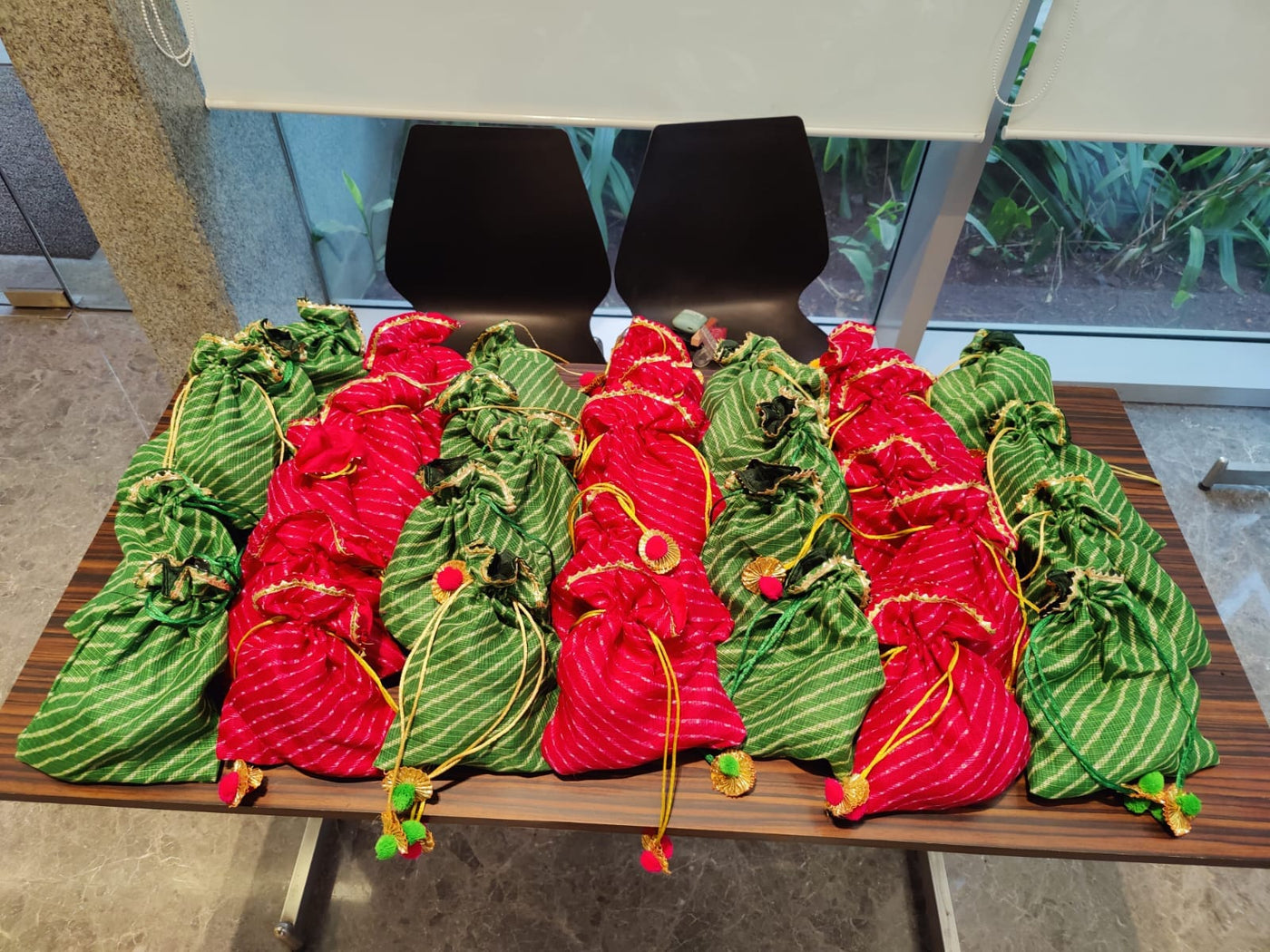 35 Rs each on buying 🏷in bulk | Call 📞 at 8619550223 Women's Potli Bag LAMANSH® 7*9 inch Bandhani Print Potli bags for Giveaways 🎁 & Favours / Shagun Pouch Return Gifts for Haldi mehendi roka wedding