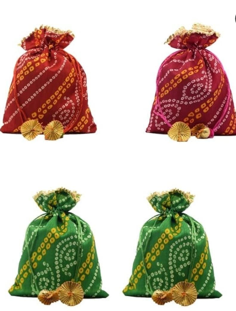 35 Rs each on buying 🏷in bulk | Call 📞 at 8619550223 Women's Potli Bag LAMANSH® Bandhej Fabric Potli Bags for Return Gifts 🎁 & Givaeways in Wedding