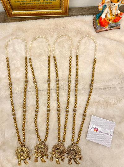 38 Rs each on buying 100+ pcs / WhatsApp at 8619550223 Barati Swagat mala LAMANSH Bansuri Golden welcome Barati swagat moti mala for guests and barati's in weddings and Pooja ceremony 🕉️