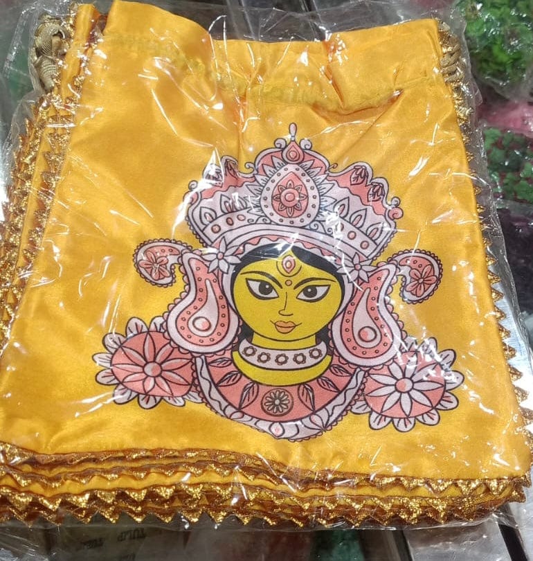 38 Rs each on buying 100+ pcs / WhatsApp at 8619550223 Women's Potli Bag Mataji potli bags for Navratri diwali return gifts