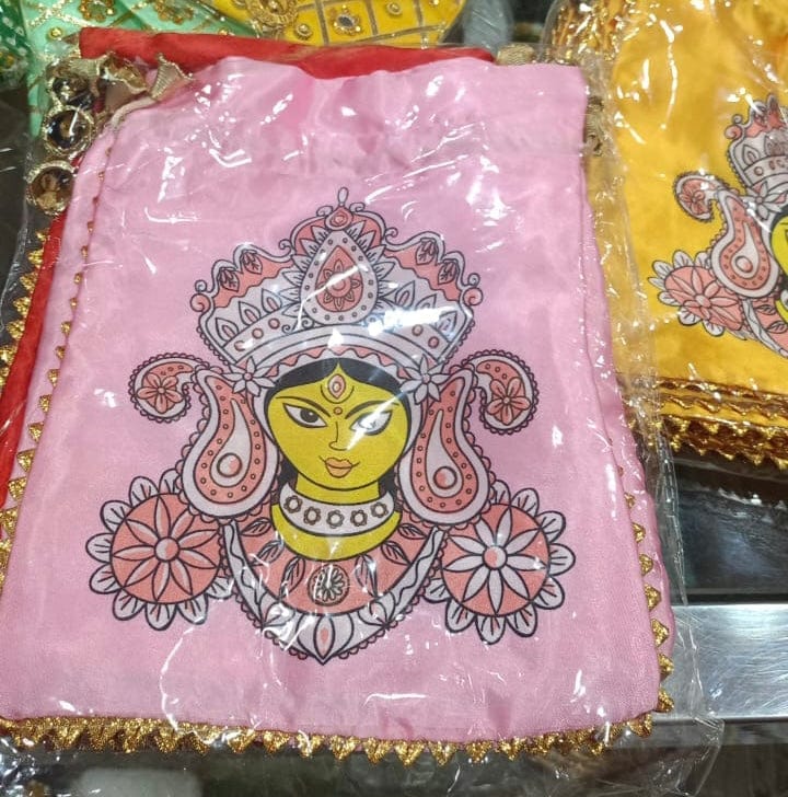 38 Rs each on buying 100+ pcs / WhatsApp at 8619550223 Women's Potli Bag Mataji potli bags for Navratri diwali return gifts