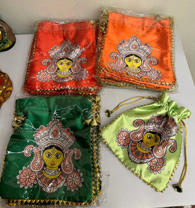 38 Rs each on buying 100+ pcs / WhatsApp at 8619550223 Women's Potli Bag Mataji potli bags for Navratri diwali return gifts