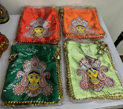 38 Rs each on buying 100+ pcs / WhatsApp at 8619550223 Women's Potli Bag Mataji potli bags for Navratri diwali return gifts