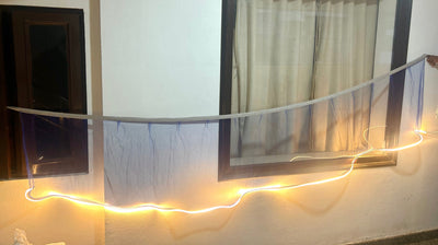 380 rs each on buying 10 pcs / WhatsApp at 8619550223 to order 🔥 Led ceiling decor Blue Blue LED jhalar / LED Frill / Net lights on ceiling / Ceiling light curtain for event wedding decoration (10*2 feet)