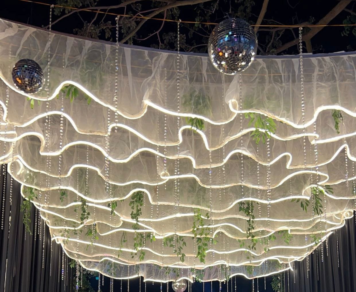 LED jhalar / LED Frill /Net lights on ceiling / Ceiling light curtain ...