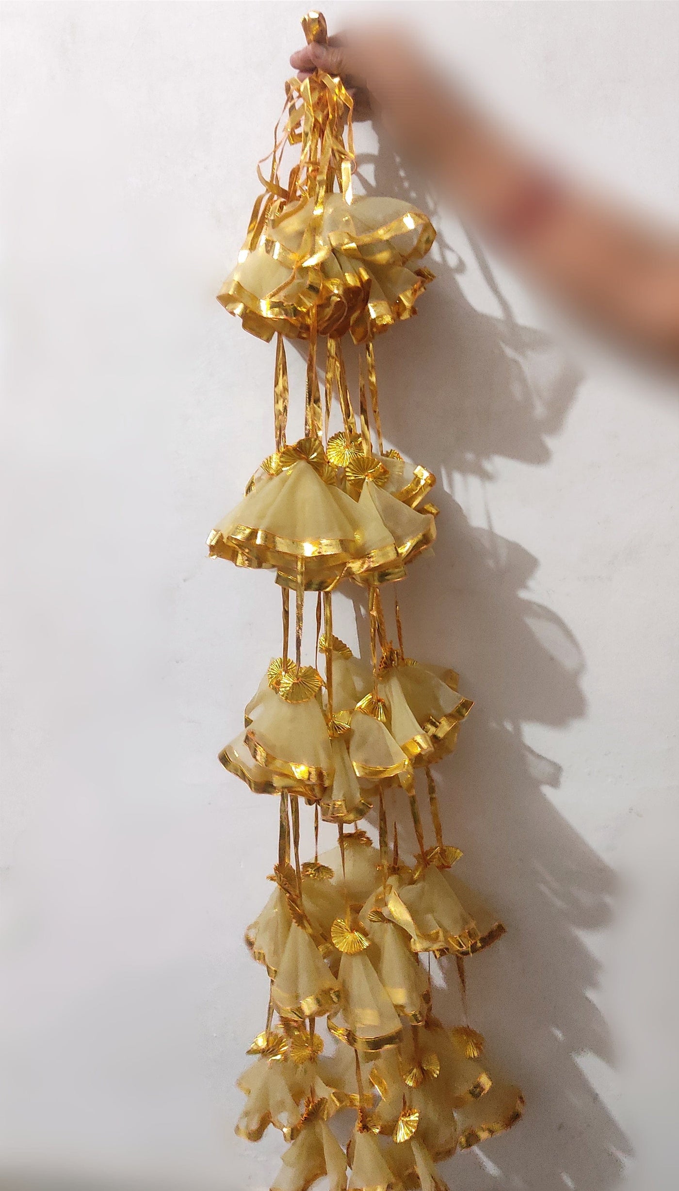 40 Rs per hanging on buying 🏷in bulk net hangings LAMANSH® Golden Brown (Pack of 10) 4.5 ft Net Decorative Hanging for Wedding Backdrops/Haldi & Wedding Event Decoration