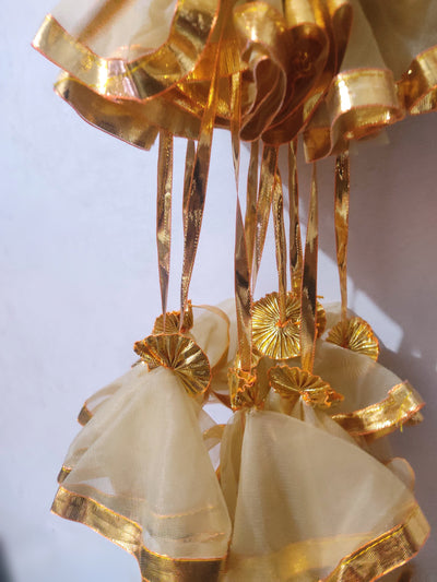 40 Rs per hanging on buying 🏷in bulk net hangings LAMANSH® Golden Brown (Pack of 10) 4.5 ft Net Decorative Hanging for Wedding Backdrops/Haldi & Wedding Event Decoration